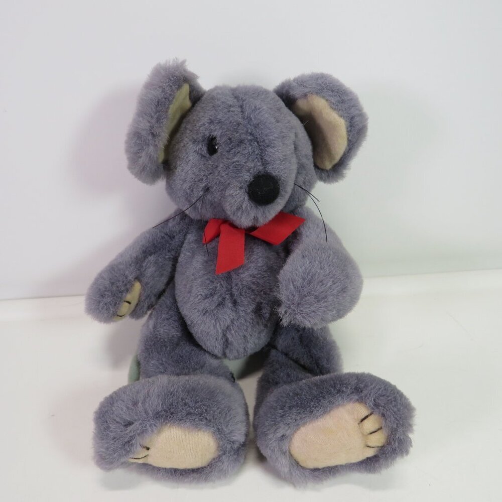 vintage mouse with jointed AND folded arms and legs (unusual), whiskers acrylic